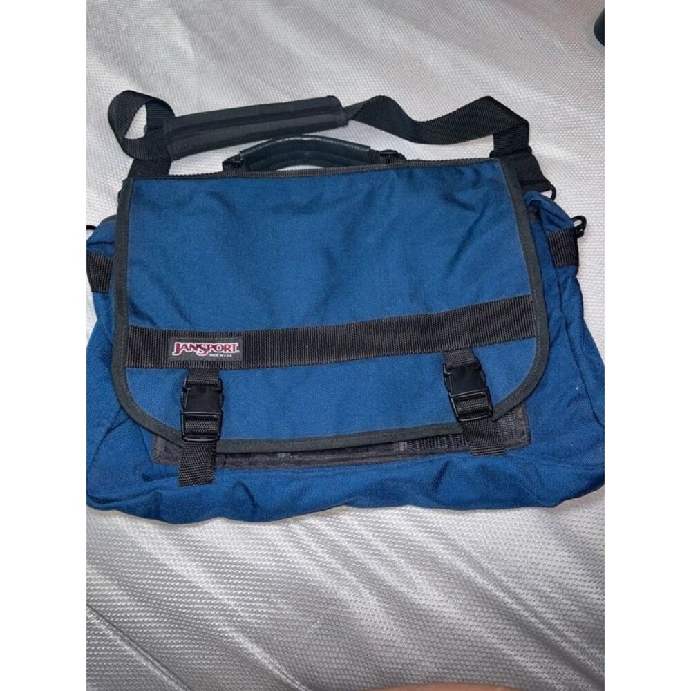 Vintage blue Jansport messenger bag Y2K 90’s era made in USA